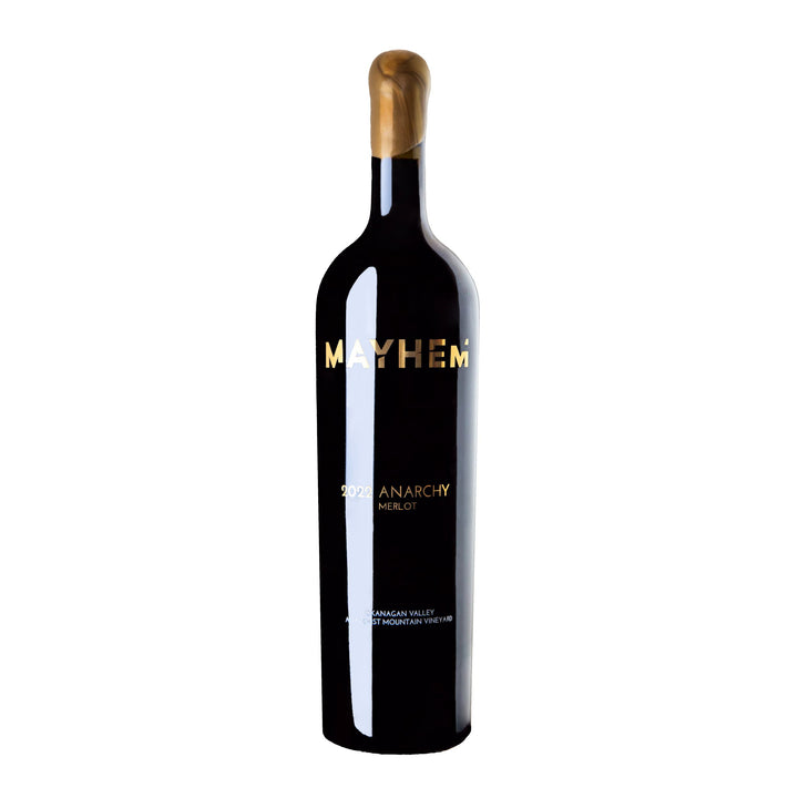 2022 Mayhem Anarchy Merlot Magnum bottle with wax dip
