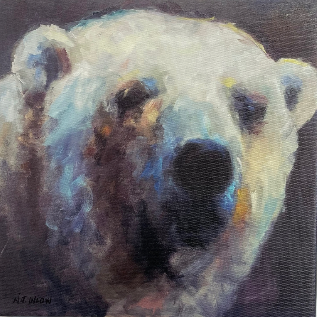 Polar Bear Pondering by Nancy Inlow